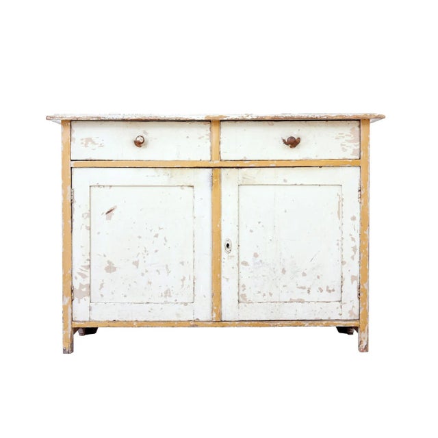 19th Century Swedish Rustic Painted Pine Dresser Base For Sale - Image 9 of 9