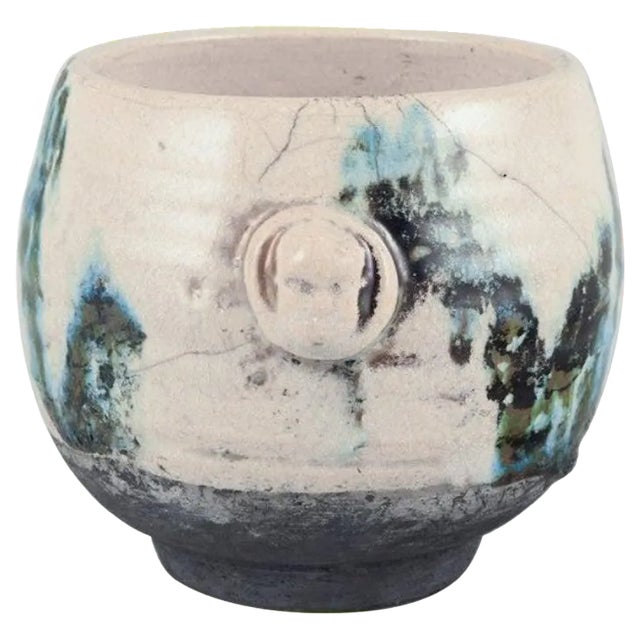 Swedish Ceramic Jar with Abstract Motif by Rolf Fagerberg For Sale