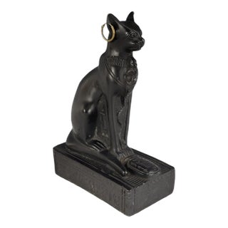 Vintage Bastet Cat Sculpture "Goddess of Domesticity" Egyptian For Sale