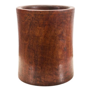 Large Chinese Export Hardwood Scholar's Brush Pot Vessel For Sale