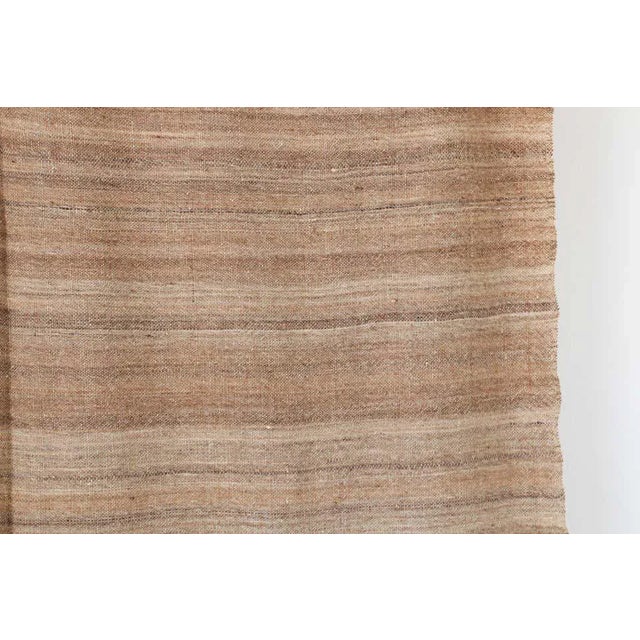 1960s 1960s Moroccan Vintage Flat-Weave Brown Tribal Organic Textile For Sale - Image 5 of 12