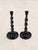 English Antique English Oak Barley Twist Large Candlesticks For Sale - Image 3 of 6