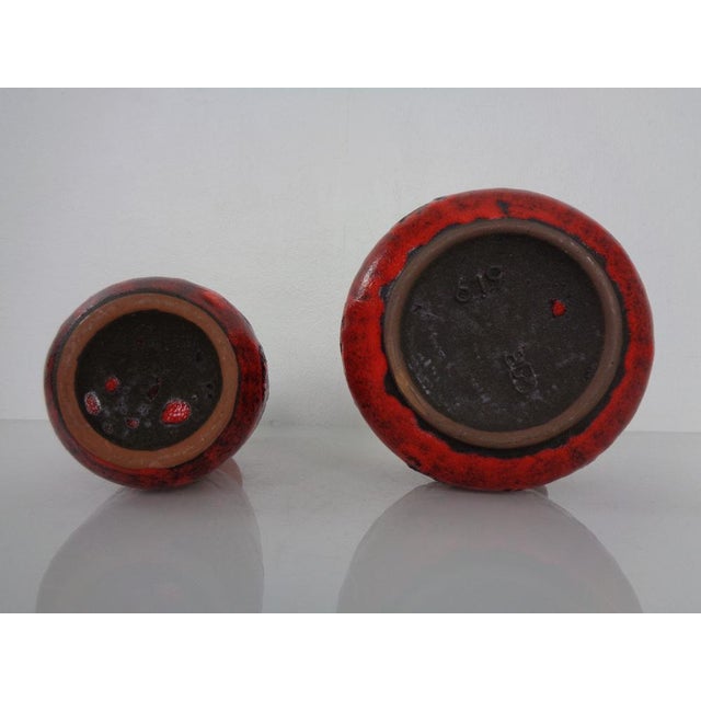 Red Lava Ceramic Vases from Gräflich Ortenburg, 1960s, Set of 2 For Sale - Image 14 of 18