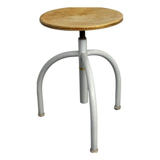 Mid-Century Modernist Industrial Adjustable Stool from Oostwoud Fabrieken Franeker, 1950s For Sale