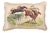 Horses Over the Fence Linen Equestrian Pillow For Sale