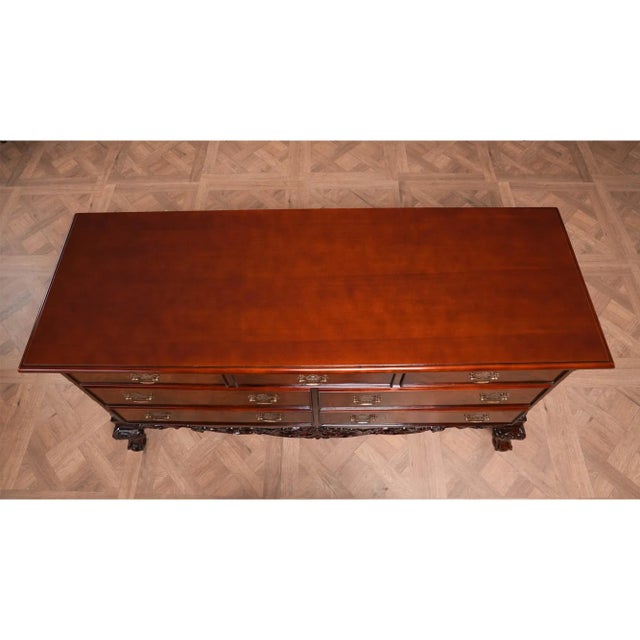 The Chippendale Mahogany Triple Dresser by Niagara Furniture. A classic furniture shape this chest features three drawers...