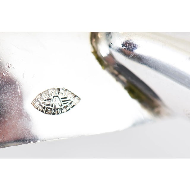 Silver Vintage Spratling Style Modernist Hallmarked Sterling Silver and Rosewood Serving Spoon. For Sale - Image 8 of 9