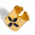 Contemporary Floral Sapphire Stone Gold Band Design Statement Ring, Size 4 For Sale - Image 3 of 7