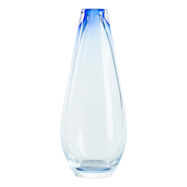 Vintage Blue Blended Glass Unifleur Vase, Italy, 1960s For Sale