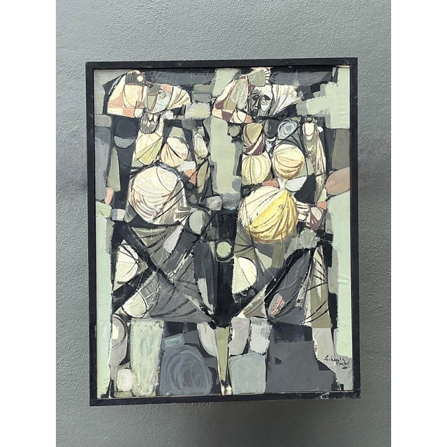 Vintage Original Abstract Oil on Canvas For Sale - Image 4 of 12