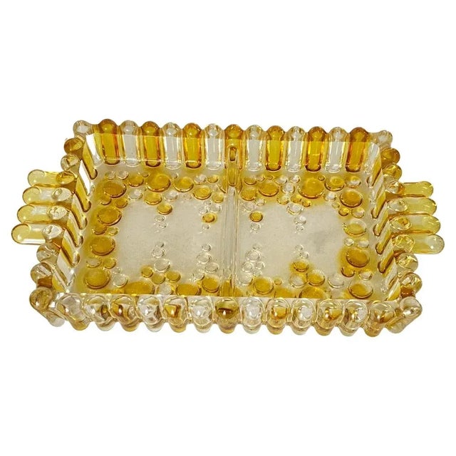 Art Deco Glass Dish / Vide-Poche with Colored Glass Bubbles, France, 1940s For Sale - Image 9 of 9