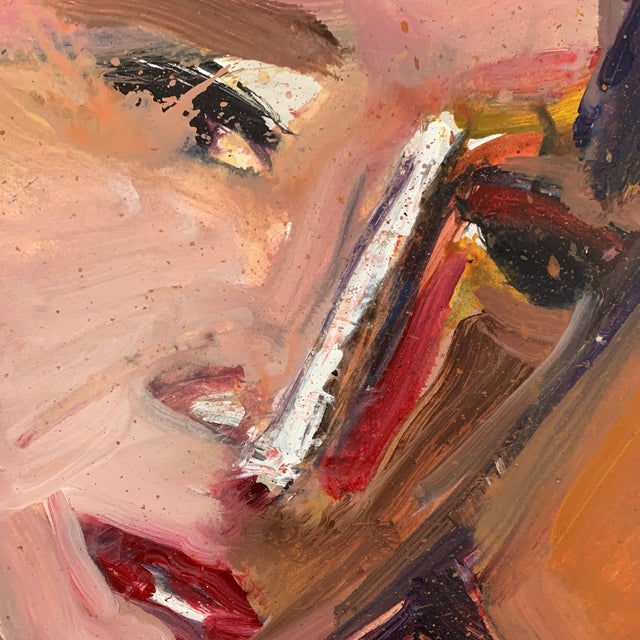 Paper Contemporary Abstract Portrait Ink Wash Painting by Phil Saxon For Sale - Image 7 of 9