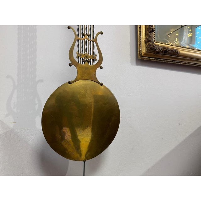 Metal Comtoise Wall Clock with Lyra Pendel, France For Sale - Image 7 of 11