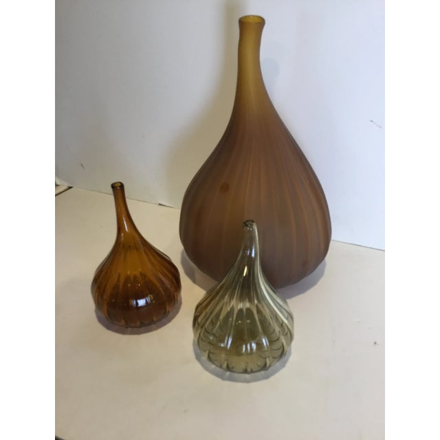 Amber Renzo Stellon for Salviati Set of 3 Drop Vases For Sale - Image 8 of 13