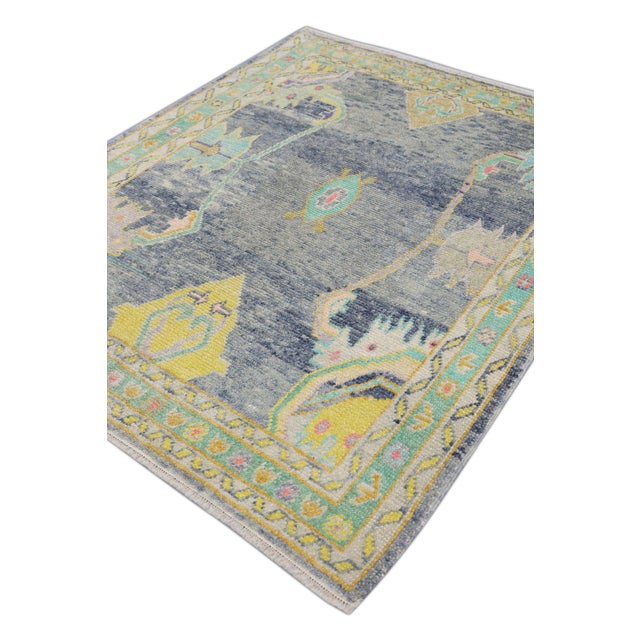 Brown Oriental Hand Knotted Rug Turkish Oushak 5'7" x 6'11" For Sale - Image 8 of 9