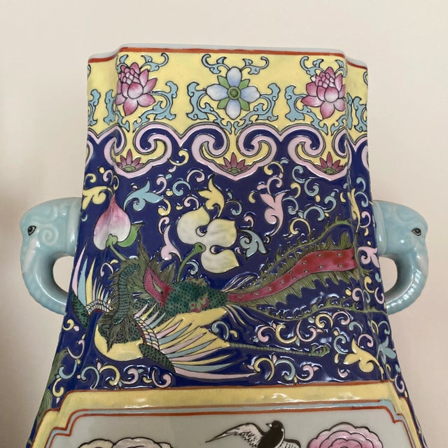 Vintage Oversized Hand Painted Asian Jars ~ a Pair For Sale - Image 9 of 12