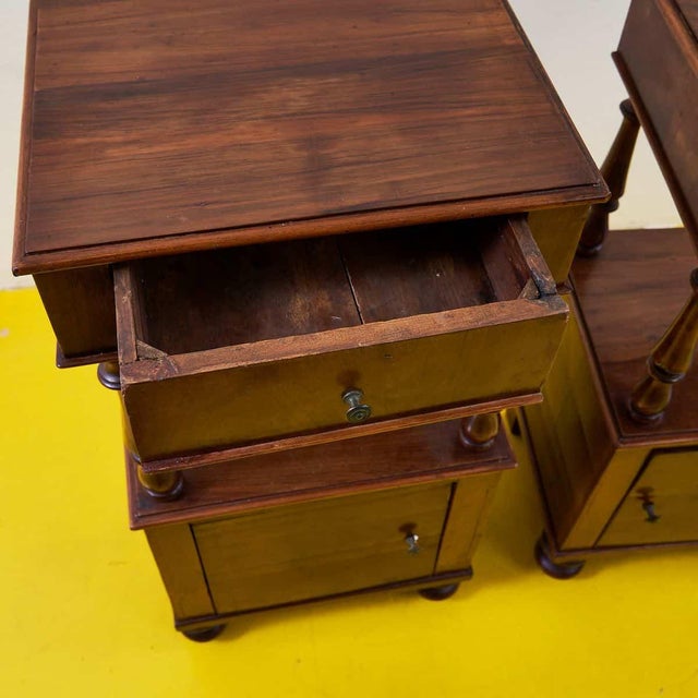 Antique Walnut Etagere Bedside Tables, 19th Century, Set of 2 For Sale - Image 3 of 7