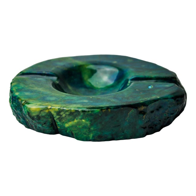 Turquoise Alabaster Ashtray attributed to Romano Bianchi, Italy, 1970s For Sale