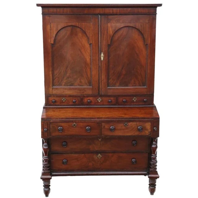 Antique Mahogany Housekeepers Cabinet with Secretaire, 1800 For Sale - Image 10 of 10