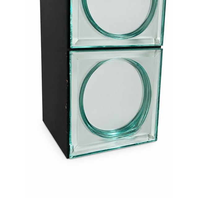 Silver Console Table with Mirrored Glass Tiles and Curved Silver Finish Entryway Table, 1980s For Sale - Image 8 of 10