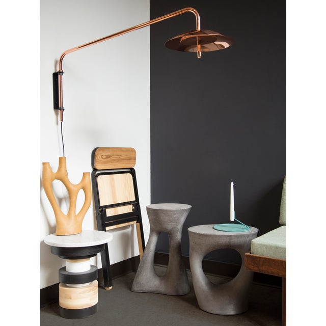 Not Yet Made - Made To Order Signal Arm Sconce - Long / Black & Copper, Modern, Hardwired, Minimal Led Wall Light For Sale - Image 5 of 6