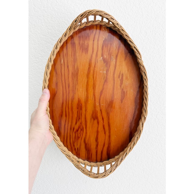 Antique Oval French Wicker Tray, Early 20th Century For Sale - Image 4 of 14