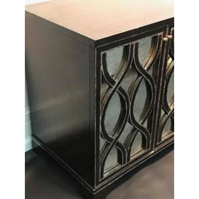 Wood James Mont Inspired Mirrored Commodes - A Pair For Sale - Image 7 of 9