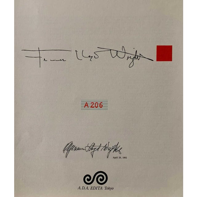 Modern Frank Lloyd Wright Lithograph Sign Stuart Haldorn House "The Wave" 1945 W/Frame For Sale - Image 3 of 9