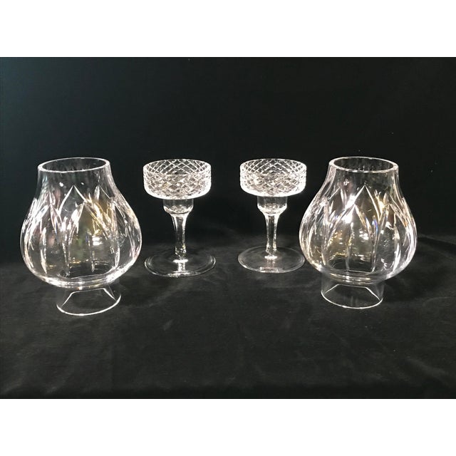 Cut Glass Hurricane Candle Holders a Pair Chairish