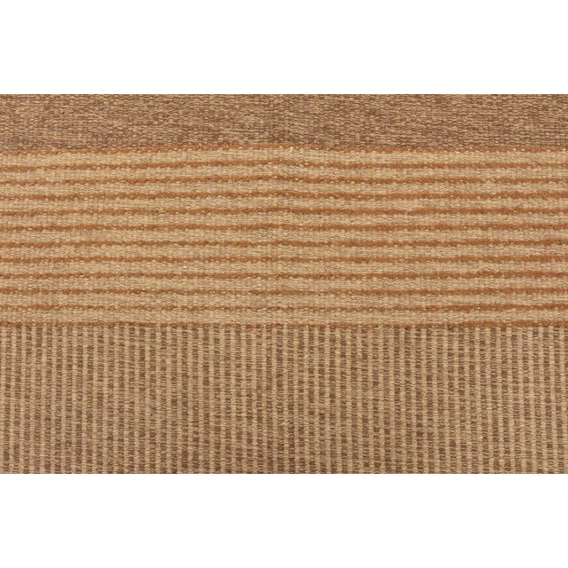 Brown Moroccan Rug 4'3'' X 6'8'' Brown Wool Contemporary Handwoven Carpet For Sale - Image 8 of 12