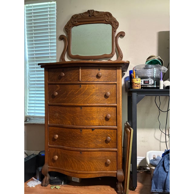 Brown 1895 Museum-Quality Quarter-Sawn Tiger Oak 4-Piece Bedroom Suite – Documented Provenance For Sale - Image 8 of 17