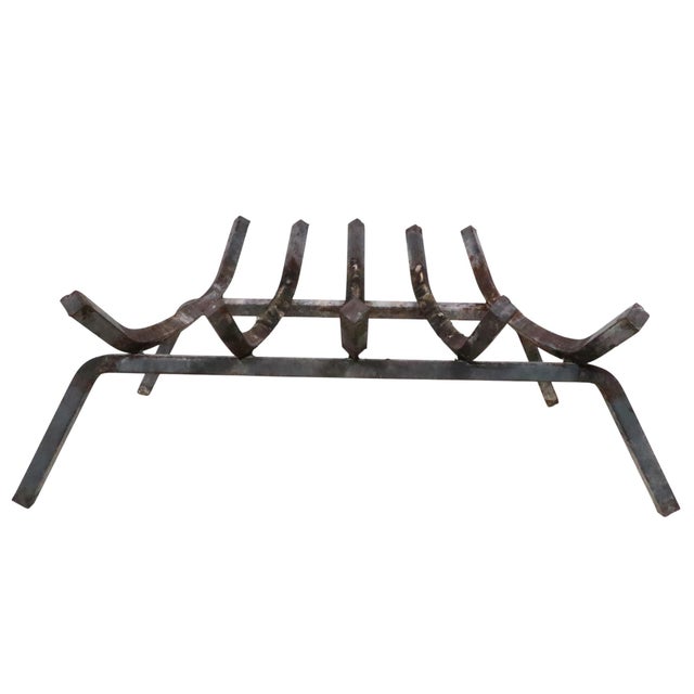 Gray Mid 20th Century Fireplace Grate Log Holder For Sale - Image 8 of 9