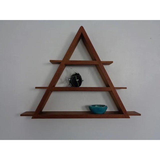 Wood Triangular Teak Wall Shelf, Denmark, 1970s For Sale - Image 7 of 13