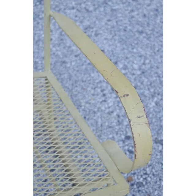 Yellow Mid Century Modern Wrought Iron Rocking Chair After Salterini and Arthur Umanoff For Sale - Image 8 of 10