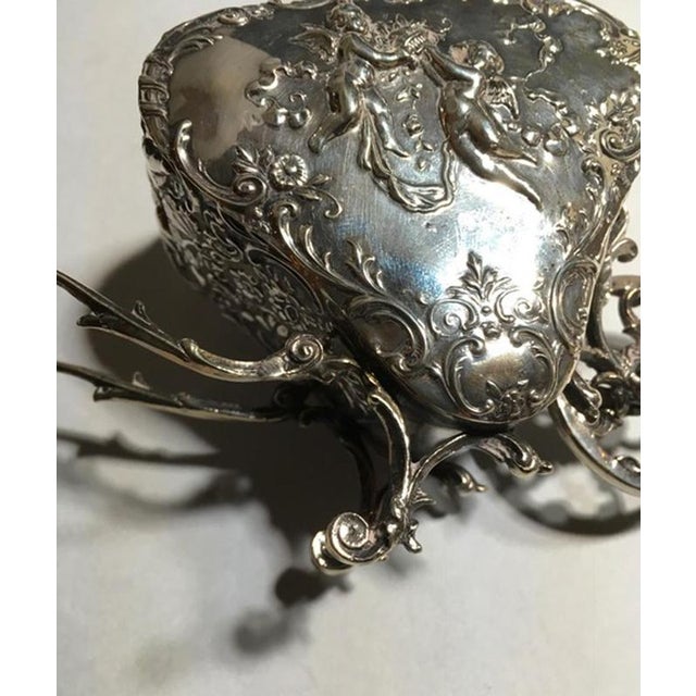 Late 19th Century Baroque Sterling Silver Box Little Love Cart, Italy, 1890 For Sale - Image 15 of 18
