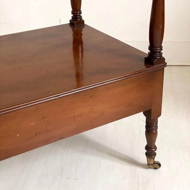 Brown Antique Mahogany Veneer Side Table, 1890s For Sale - Image 8 of 9