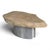 Coffee Table with Raw Wood Slice Top on Metal Base For Sale - Image 6 of 6