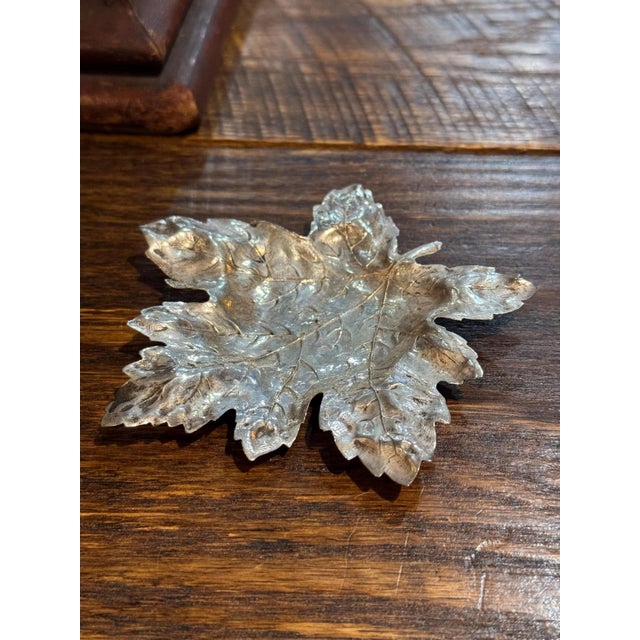 Realism Vintage Sterling Silver Maple Leaf Dish- R. Blackinton & Co. For Sale - Image 3 of 7
