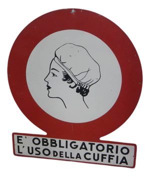 Sign Mandatory Use of Swimming Caps, 1950