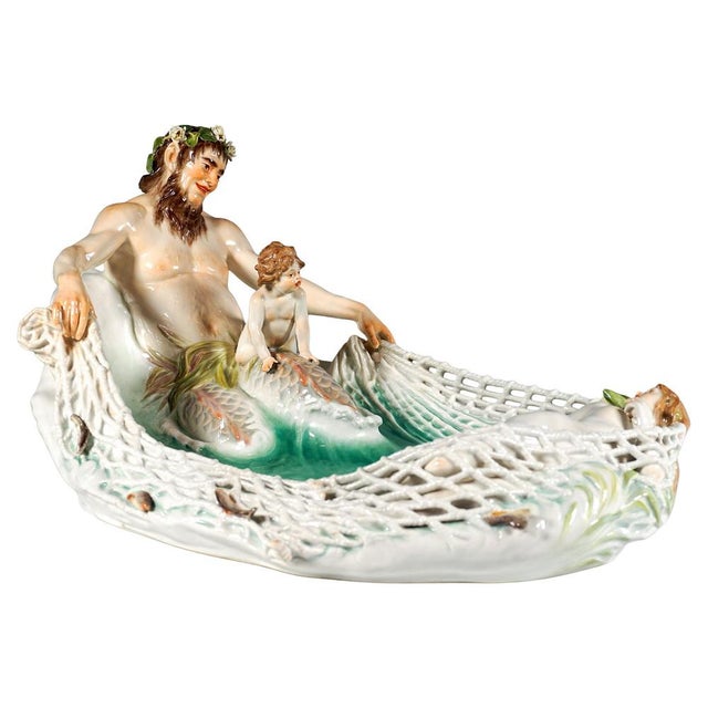 Art Nouveau Group Capture of a Nymph attributed to Paul Helmig for Meissen, Germany, 1902 For Sale - Image 14 of 14
