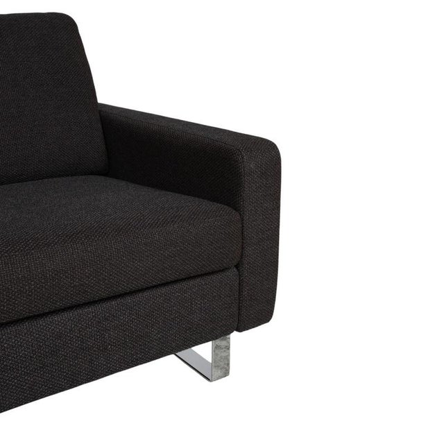 Modern Conseta Fabric Chrome Three-Seater Anthracite Sofa from COR, Set of 2 For Sale - Image 3 of 13