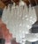 Italian chandelier shown with hand blown Murano etched tears glass drops, mounted on chrome finish frame by Fabio Ltd /...