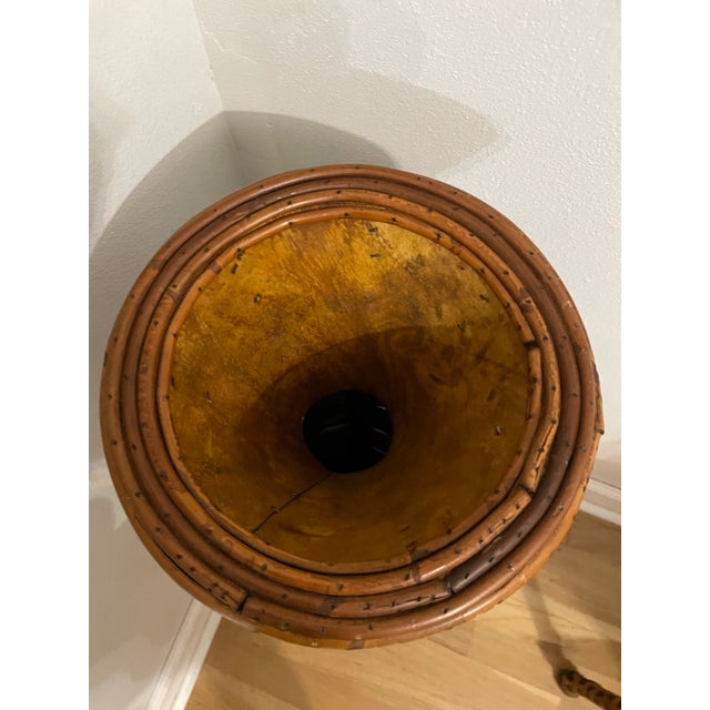 Mid-Century Modern Vintage Crespi Style Large Pencil Reed Floor Vase For Sale - Image 3 of 8