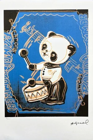 After Andy Warhol, Panda Drummer Blue , 1980s, Lithograph