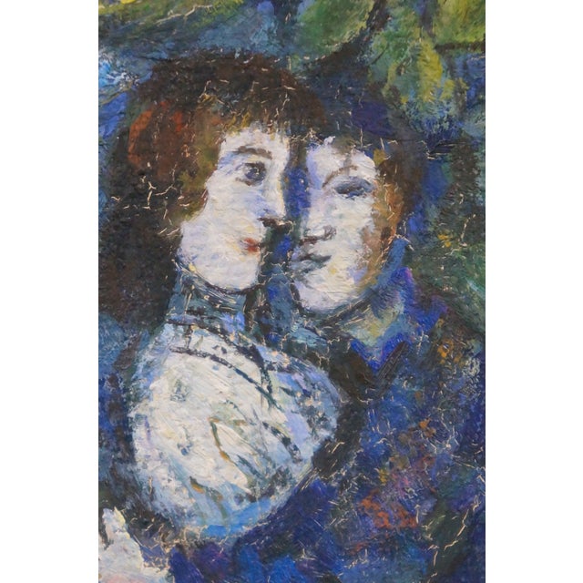 Marc Chagall 20th Century School Oil Painting "Bouquet De Fleurs" After Marc Chagall Framed For Sale - Image 4 of 12