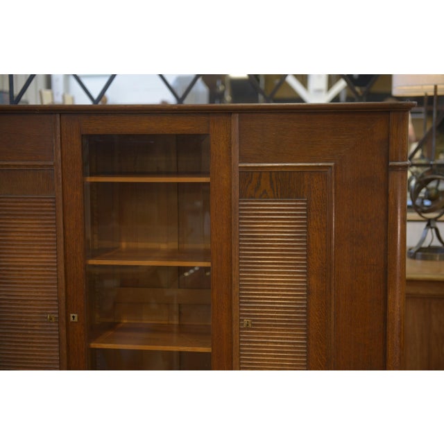 Brutalist Oak Display Cabinet by Charles Dudouyt, 1940s For Sale - Image 9 of 15
