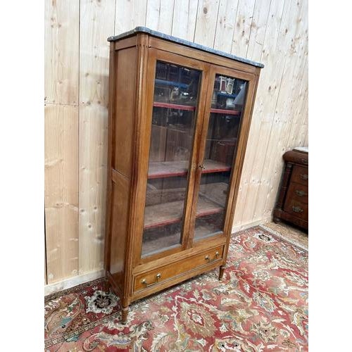 Louis XVI Style Mahogany Display Bookcase For Sale - Image 4 of 8