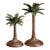 Vintage Hollywood Regency Palm Tree Candlesticks With Verdigris Patina, a Pair For Sale
