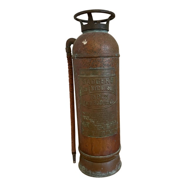 Late 20th Century Copper Badgers Fire Extinguisher Chairish