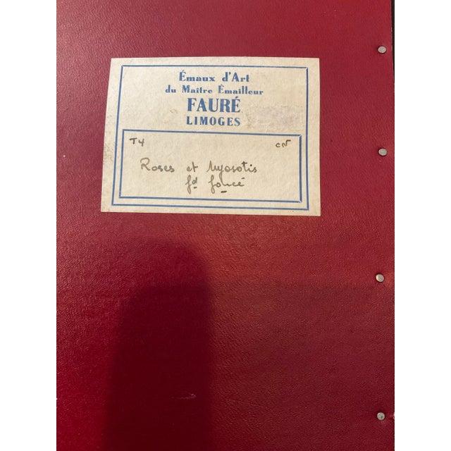 Mid 20th Century Limoges Framed Floral Glass Enamel on Copper Plaque by Camille Faure For Sale - Image 5 of 6